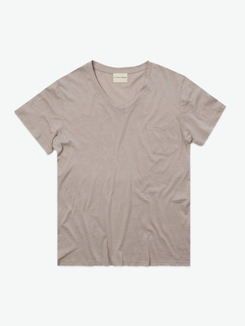 Modal Blend V-neck Pocket T-shirt Powder | A