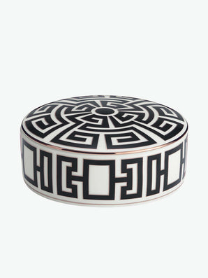 Ginori 1735 Round Box Labirinto Nero