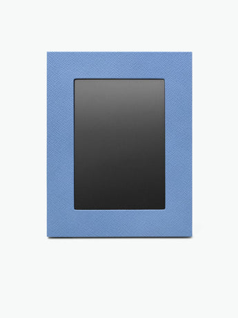 Smythson Medium Photo Frame in Panama Nile Blue